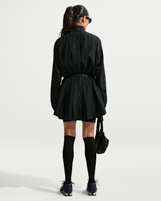 nike black long sleeve mini dress Nike Sportswear Women's Oversized Long-Sleeve Pleated Mini Dress