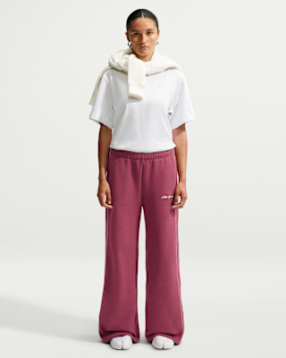 Женские  Nike Studio Fleece Medium Weight Mid-Rise Wide-Leg Pants