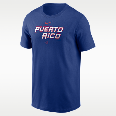 Playera Nike para hombre Puerto Rico National Baseball Team 2026 World Baseball Classic Wordmark