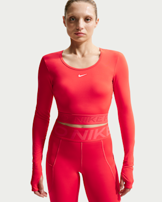 Женские  Nike Pro Dri-FIT Cropped Long-Sleeve Top
