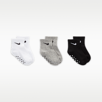Nike Toddler Swoosh Ankle Gripper Socks (3-Pairs)