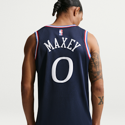 Tyrese Maxey Philadelphia 76ers City Edition Men's Nike NBA Swingman Jersey