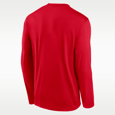 Playera universitaria de manga larga Nike Dri-FIT para hombre Ohio State Courtside Basketball Shootaround Legend