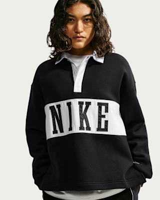 Женский свитшот Nike Studio Fleece Medium Weight Oversized Rugby