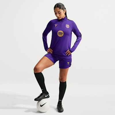 Nike FC Barcelona Strike Deplasman Kobe Dri-FIT Örgü Kadın Futbol Antrenman Üstü görsel 4