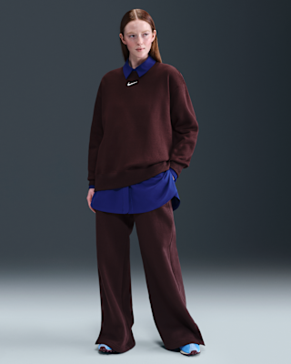 Женские Nike Sportswear Phoenix Fleece High-Waisted Wide-Leg Pants