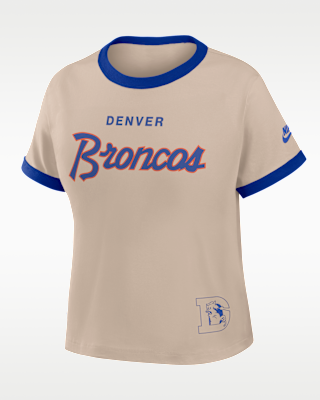 Женская футболка Denver Broncos Rewind Ringer Mod Nike NFL Cropped