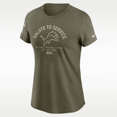 Playera Nike de la NFL para mujer Detroit Lions Salute to Service Sideline