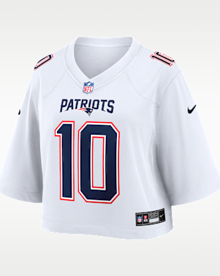 Женские джерси Drake Maye New England Patriots Nike NFL Cropped Tundra Game Jersey
