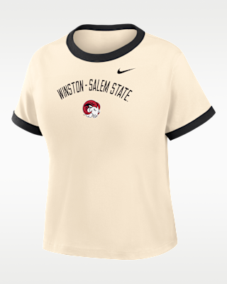 Женская футболка Nike College (Winston-Salem State) Cropped Ringer