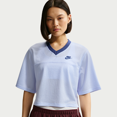Nike Sportswear เสื้อแข่งผ้าตาข่ายเอวลอยทรงโอเวอร์ไซส์ผู้หญิง Heritage