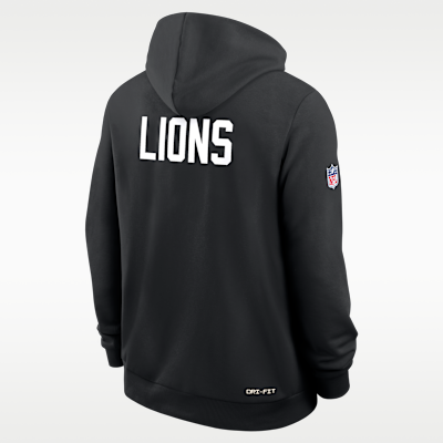 Sudadera con gorro sin cierre Nike Dri-FIT de la NFL para hombre Detroit Lions Alt Offensive Set Play Sideline