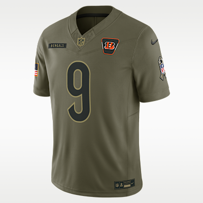 Jersey Nike Dri-FIT Limited de la NFL para hombre Joe Burrow Cincinnati Bengals Salute to Service