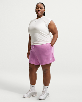 Женские шорты Nike Sportswear Club Fleece Mid-Rise Shorts (Plus Size)