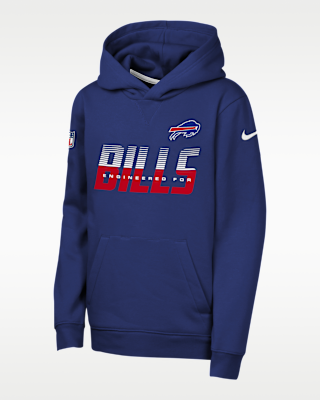 Детское худи Buffalo Bills Sideline Big Kids' Nike Dri-FIT NFL Pullover Hoodie
