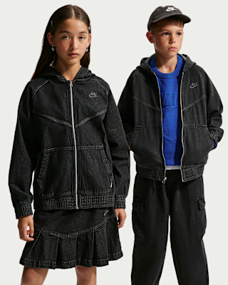 Детская куртка Nike Sportswear Collection Big Kids' Full-Zip Hooded Denim