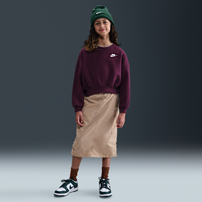 Nike Sportswear Club Fleece sweatshirt met ronde hals en recht design voor meisjes