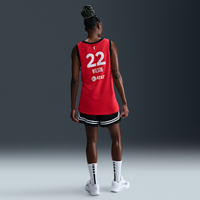 Jersey Nike Dri-FIT de la WNBA Victory A'ja Wilson Las Vegas Aces 2024 Rebel Edition