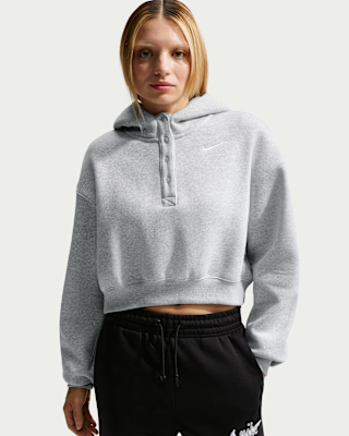 Женское худи Nike Sportswear Phoenix Fleece Oversized Cropped Henley Hoodie