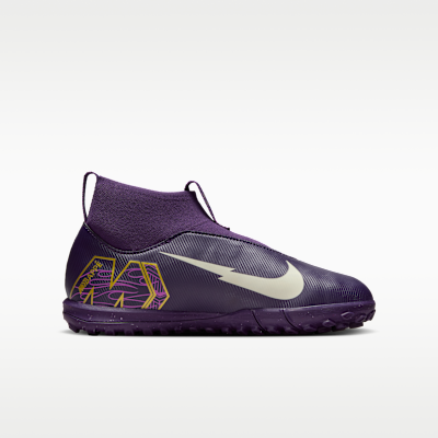 Tacos de fútbol para pasto sintético (turf) de corte high para niños grandes Nike Jr. Mercurial Superfly 10 Academy "Kylian Mbappé"