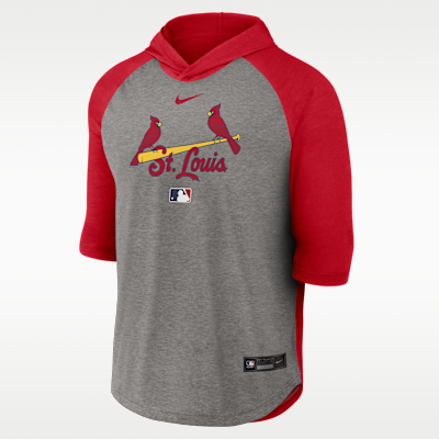 St. Louis Cardinals Authentic Collection Flux Men's Nike Dri-FIT MLB 3/4-Sleeve Hooded T-Shirt