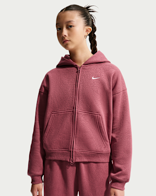 Детское худи Nike Sportswear Studio Fleece Big Kids' (Girls') Oversized Full-Zip Hoodie
