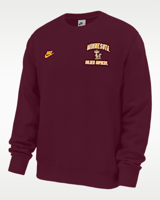 Мужской свитшот Minnesota Golden Gophers Club Nike Football Fleece Crew-Neck для футбола