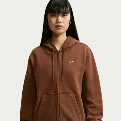 Nike Studio Fleece Orta Kalınlıkta Fermuarlı Kapüşonlu Kadın Sweatshirt'ü görsel 3