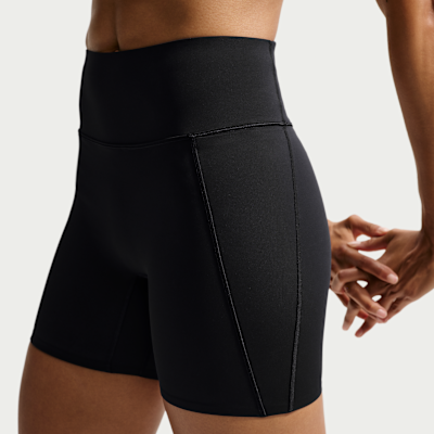 Nike Universa Yüksek Belli Ön Dikişsiz 13 cm Kadın Bisiklet Şortu görsel 7