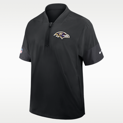 Chamarra de manga corta Nike de la NFL de medio cierre para hombre Baltimore Ravens Sideline Coach