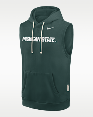 Мужское худи Michigan State Sideline Nike Dri-FIT College Sleeveless Pullover Hoodie