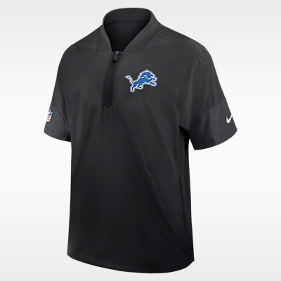 Detroit Lions Sideline Coach Men's Nike NFL 1/2-Zip Short-Sleeve Jacket