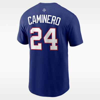 Playera Nike Dri-FIT para hombre Junior Caminero Dominican Republic National Baseball Team 2026 World Baseball Classic