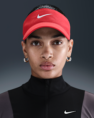 red and black nike visor