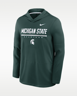Мужские Michigan State Sideline Nike Dri-FIT College Long-Sleeve Hooded Top