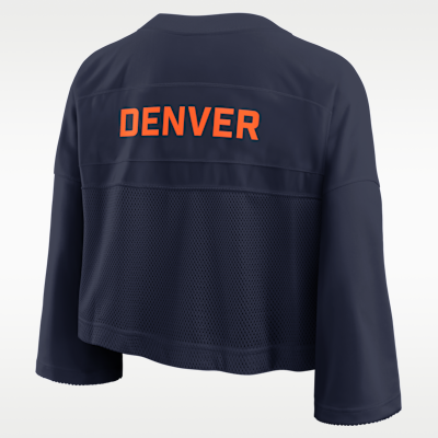 Top cropped Nike Dri-FIT de la NFL para mujer Denver Broncos Wide Receiver Jersey Fashion