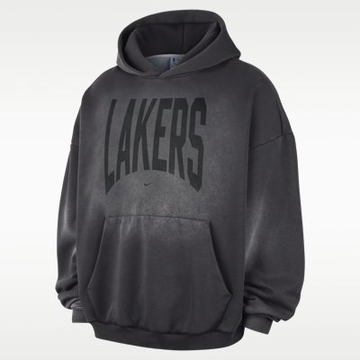 Nike Los Angeles Lakers Standard Issue Therma-FIT Fleece Washed Erkek Kapüşonlu Basketbol Üstü
