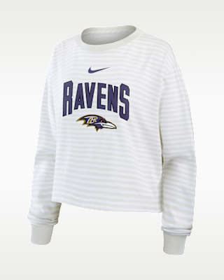 Женская футболка Baltimore Ravens Primetime Nike Cropped Long-Sleeve