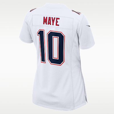 Jersey Nike de la NFL Game Fashion para mujer Drake Maye New England Patriots Super Bowl LX