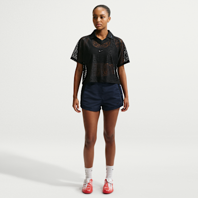 Nike Sportswear Bol Kesimli Dantelli Polo Jarse Kadın Üstü görsel 4