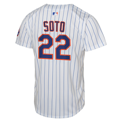 Jersey Nike Dri-FIT ADV de la MLB Limited para niños talla grande Juan Soto New York Mets