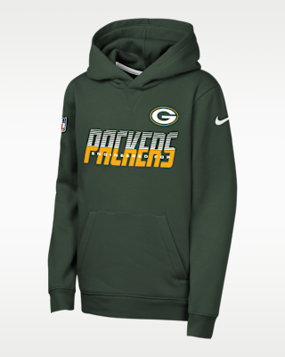 Детское худи Green Bay Packers Sideline Big Kids' Nike Dri-FIT NFL Pullover Hoodie