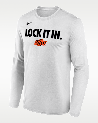 Мужская футболка Oklahoma State 2026 On-Court Bench Nike Dri-FIT College Long-Sleeve
