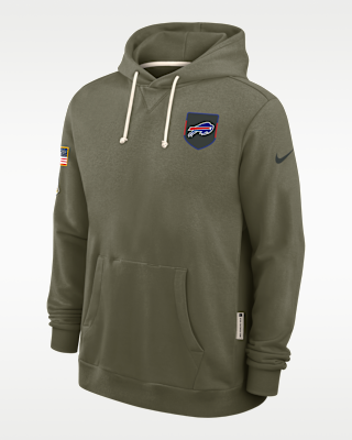 Мужское худи Buffalo Bills Salute to Service Sideline Dominant Force Nike Dri-FIT NFL Pullover Hoodie