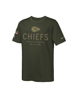 Детская футболка Kansas City Chiefs Salute to Service Sideline Big Kids’ Nike Dri-FIT NFL