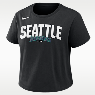 Playera Nike de la MLB cropped para mujer Seattle Mariners Mod