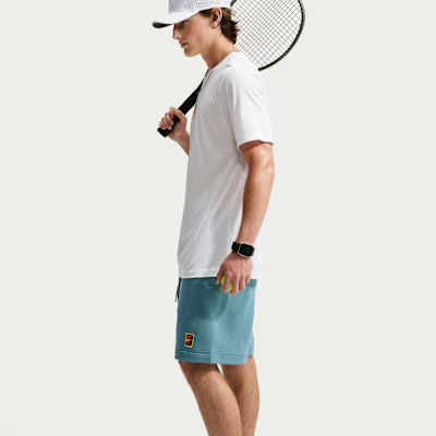 NikeCourt Heritage Dri-FIT Fleece Erkek Tenis Şortu görsel 4