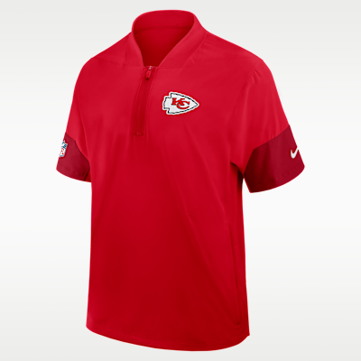 Kansas City Chiefs Sideline Coach Men's Nike NFL 1/2-Zip Short-Sleeve Jacket
