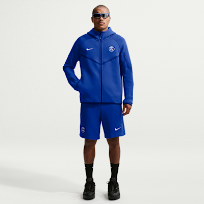Nike Paris Saint-Germain Tech Fleece Windrunner Nike Tam Boy Fermuarlı Erkek Kapüşonlu Futbol Üstü görsel 4