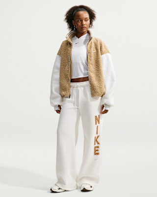 Женские  Nike Studio Fleece Medium Weight Mid-Rise Wide-Leg Pants